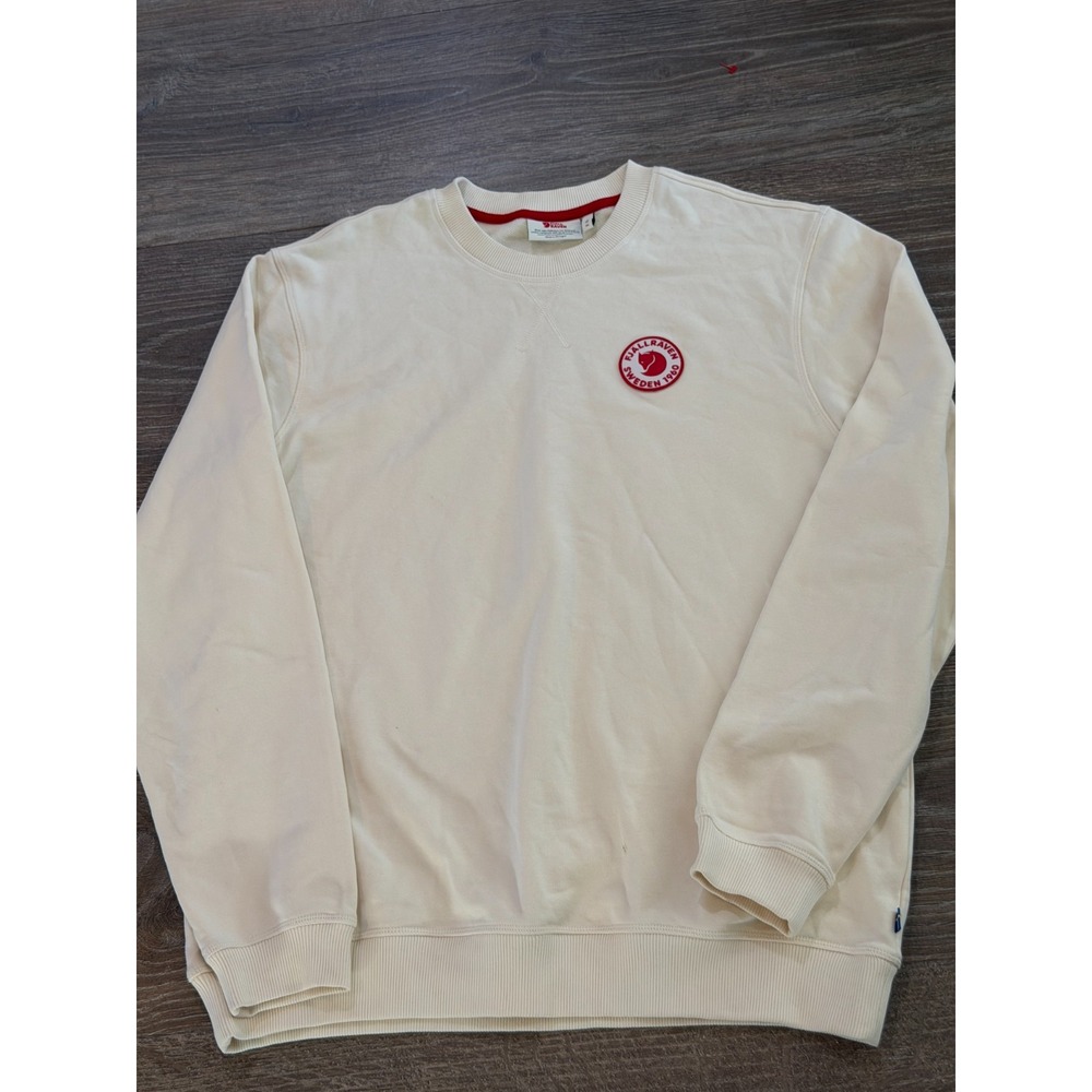Fjallraven Sweatshirt Size XL Off White 1960 Logo Badge Crewneck Fleece